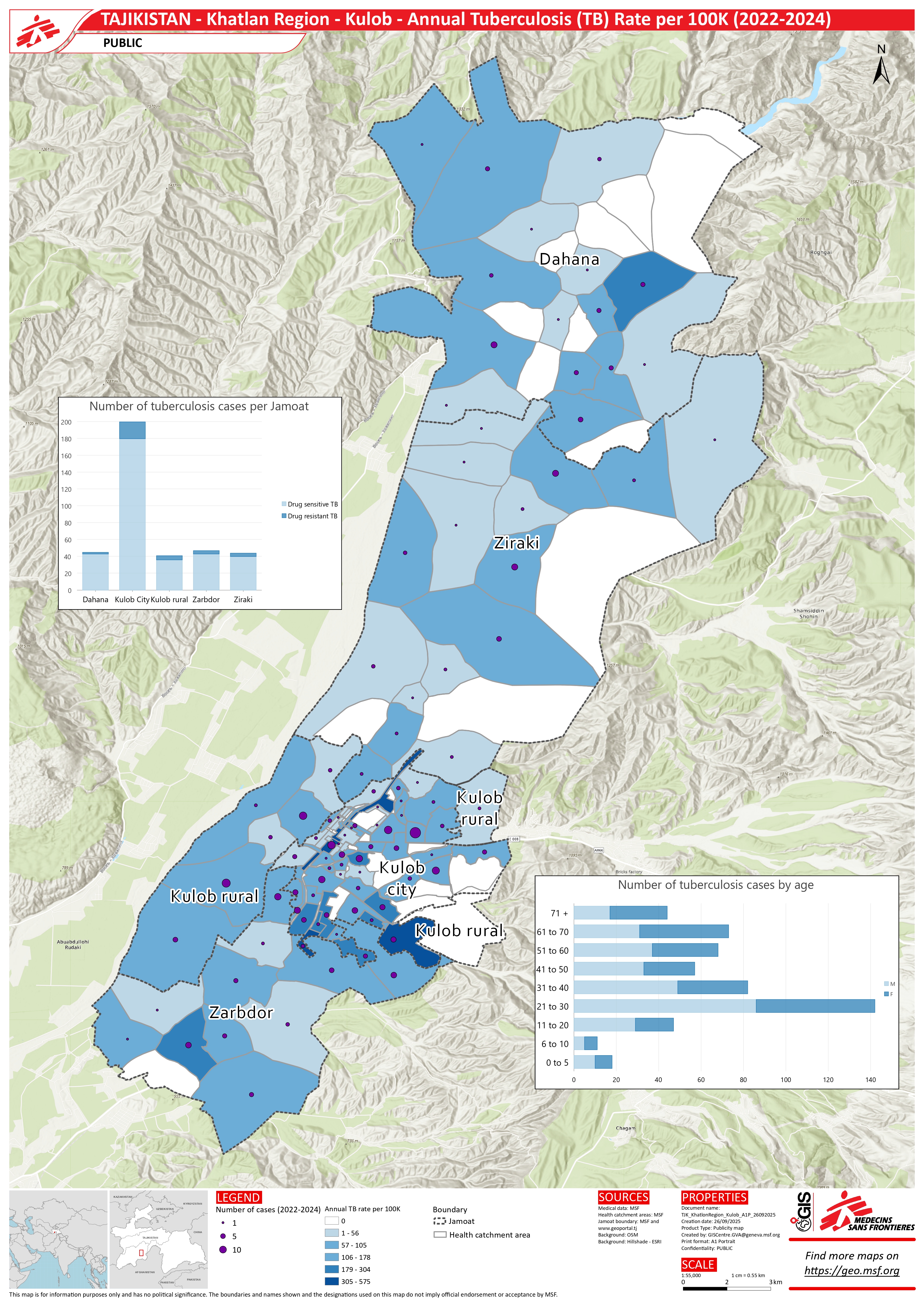 Fig 6 A map showing the annual rate of TB per 100,000 people. Fig 6 A map showing the annual rate of TB per 100,000 people.